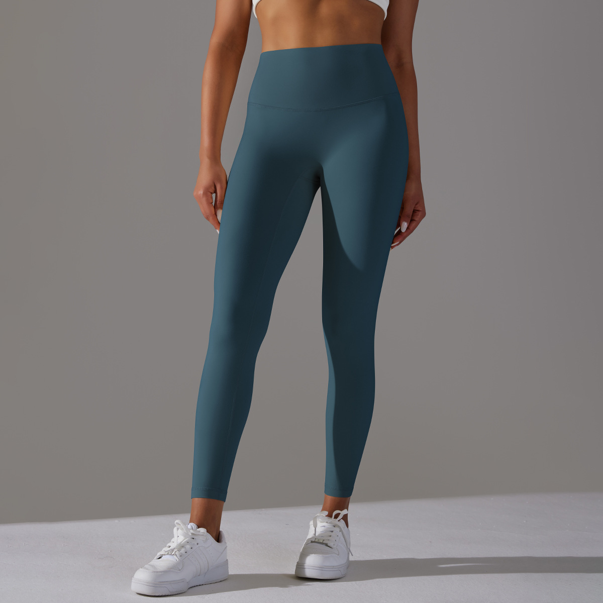 Women High Waist Crotch Seamless Double Sided Brushed Nude Soft Yoga Leggings 36 Colors, Nylon Lycra Tummy Control 9/10 Length Slim Running Fitness Pants, YFYS6618