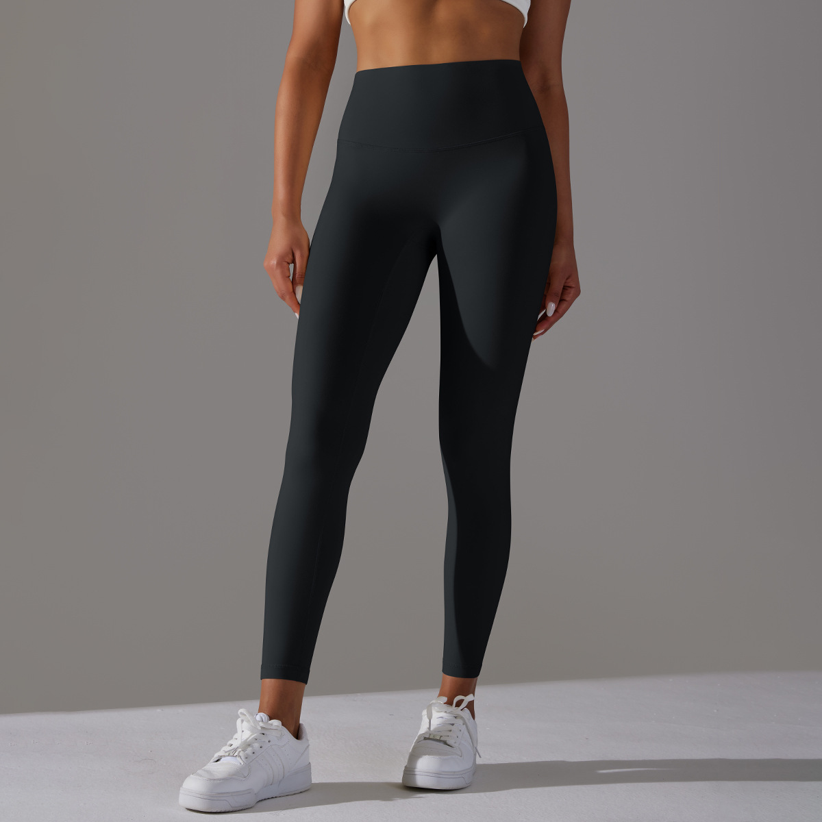 Women High Waist Crotch Seamless Double Sided Brushed Nude Soft Yoga Leggings 36 Colors, Nylon Lycra Tummy Control 9/10 Length Slim Running Fitness Pants, YFYS6618