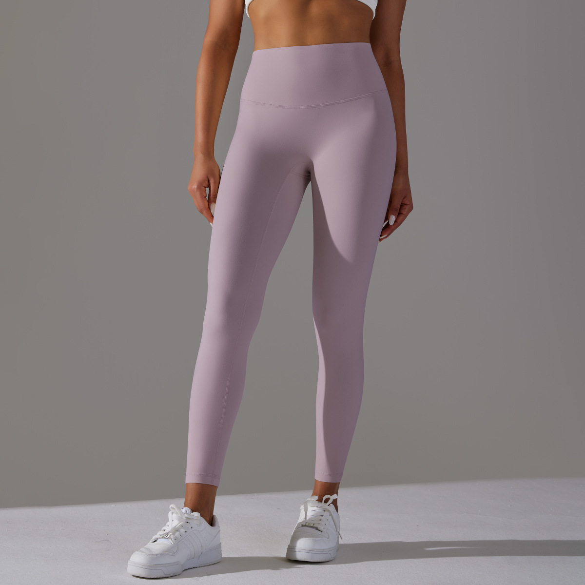 Women High Waist Crotch Seamless Double Sided Brushed Nude Soft Yoga Leggings 36 Colors, Nylon Lycra Tummy Control 9/10 Length Slim Running Fitness Pants, YFYS6618