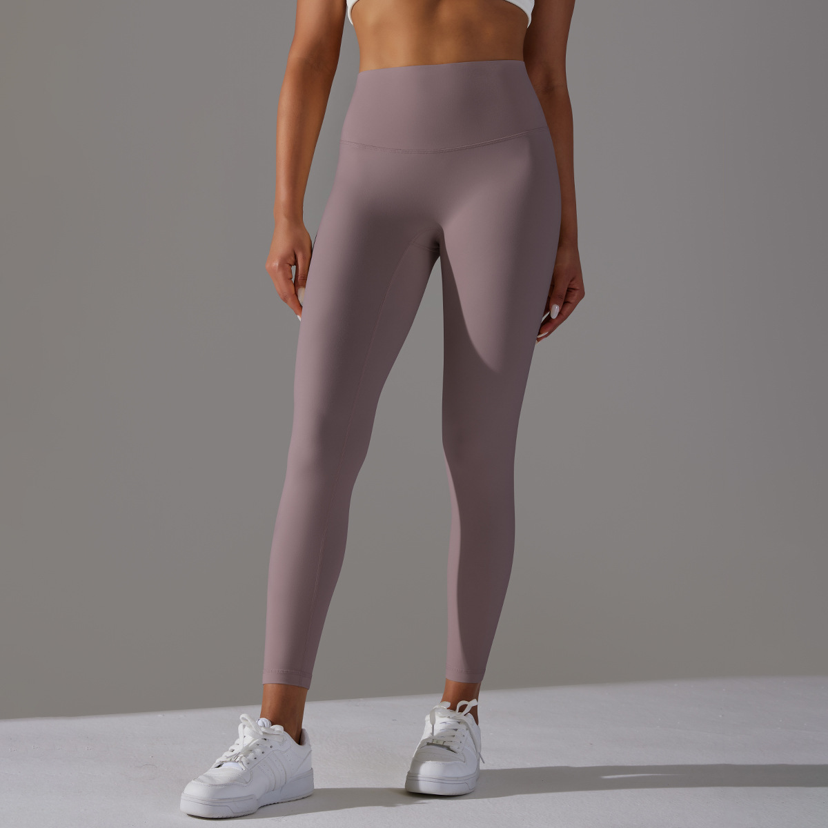 Women High Waist Crotch Seamless Double Sided Brushed Nude Soft Yoga Leggings 36 Colors, Nylon Lycra Tummy Control 9/10 Length Slim Running Fitness Pants, YFYS6618