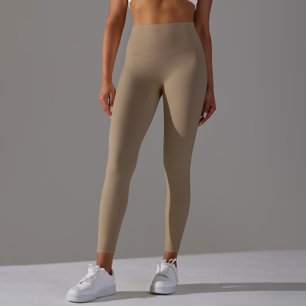 Women High Waist Crotch Seamless Double Sided Brushed Nude Soft Yoga Leggings 36 Colors, Nylon Lycra Tummy Control 9/10 Length Slim Running Fitness Pants, YFYS6618