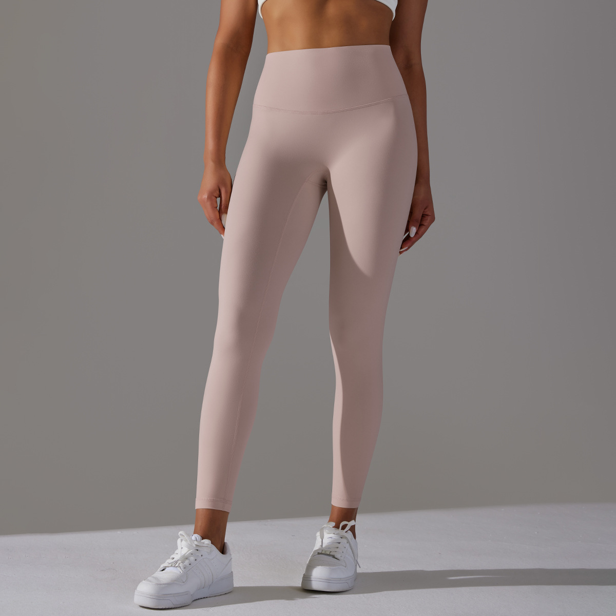 Women High Waist Crotch Seamless Double Sided Brushed Nude Soft Yoga Leggings 36 Colors, Nylon Lycra Tummy Control 9/10 Length Slim Running Fitness Pants, YFYS6618