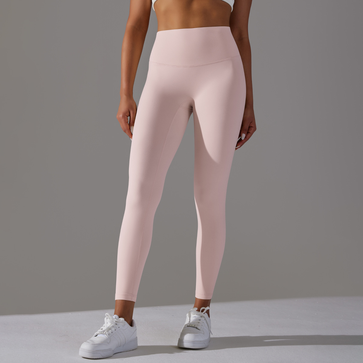 Women High Waist Crotch Seamless Double Sided Brushed Nude Soft Yoga Leggings 36 Colors, Nylon Lycra Tummy Control 9/10 Length Slim Running Fitness Pants, YFYS6618
