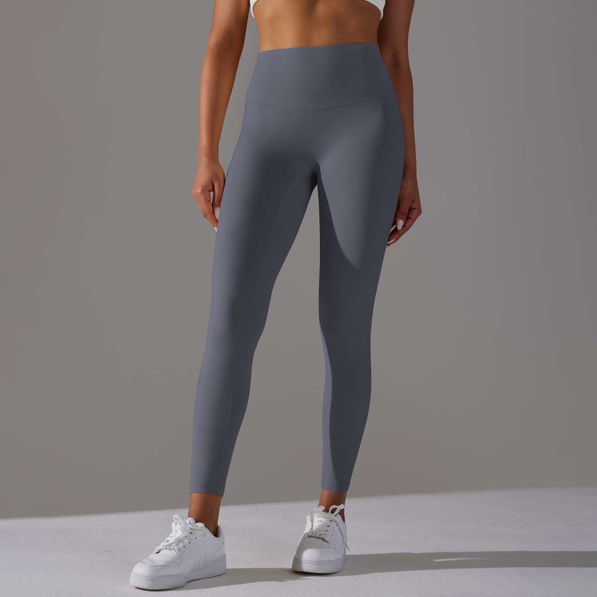 Women High Waist Crotch Seamless Double Sided Brushed Nude Soft Yoga Leggings 36 Colors, Nylon Lycra Tummy Control 9/10 Length Slim Running Fitness Pants, YFYS6618