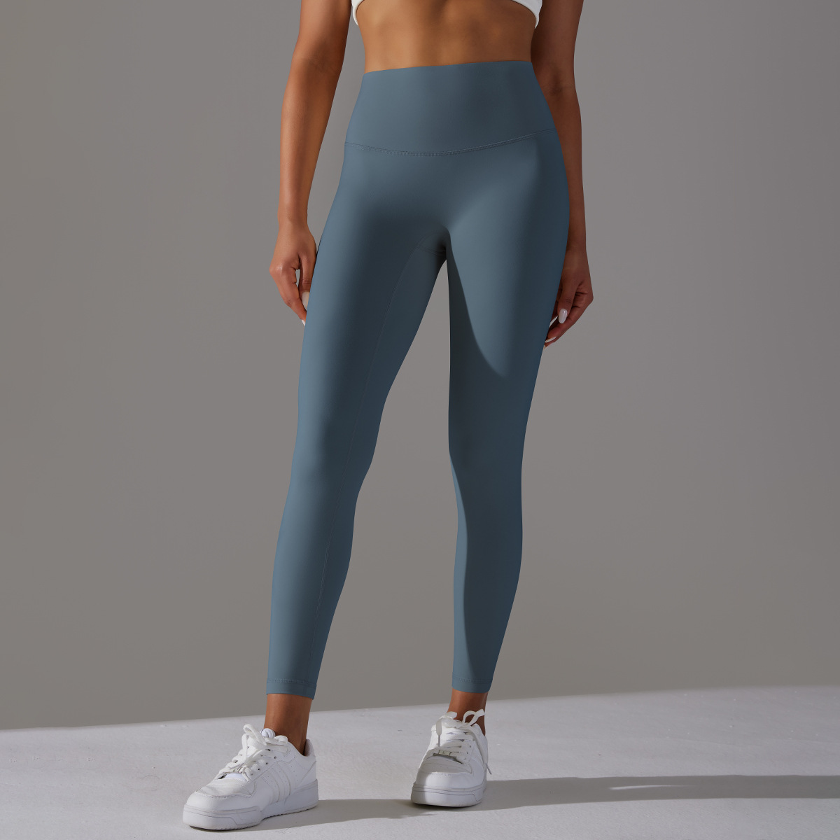 Women High Waist Crotch Seamless Double Sided Brushed Nude Soft Yoga Leggings 36 Colors, Nylon Lycra Tummy Control 9/10 Length Slim Running Fitness Pants, YFYS6618