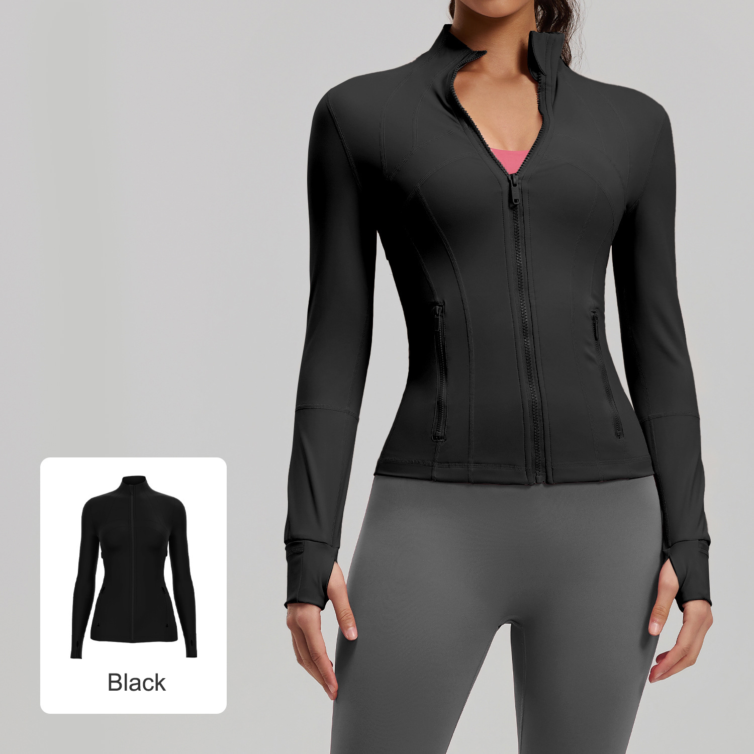 Full Zip-up Stand Breathable Women's Yoga Jacket 3 Colors YFJYJW008