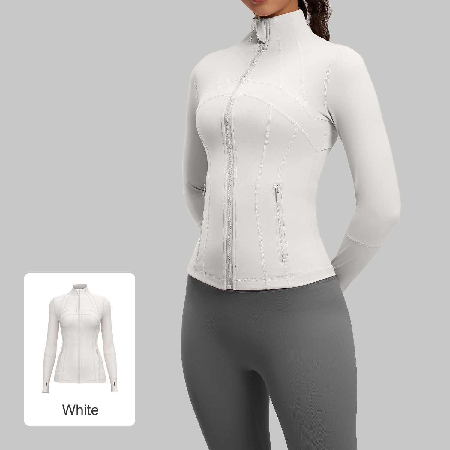 Full Zip-up Stand Breathable Women's Yoga Jacket 3 Colors YFJYJW008