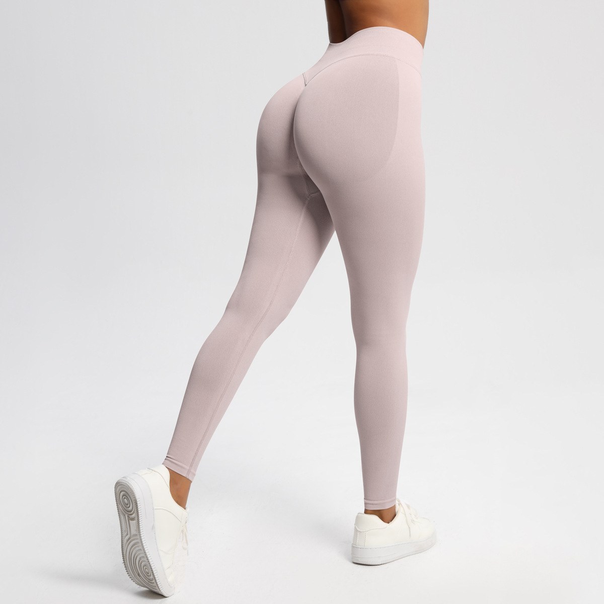 Women Three Layer Wide Waistband Seamless Peach Butt Full Length Yoga Leggings 35 Colors, 90% Nylon 10% Spandex High Rise Tummy Control Slim Running Fitness Pants, YFYS6688