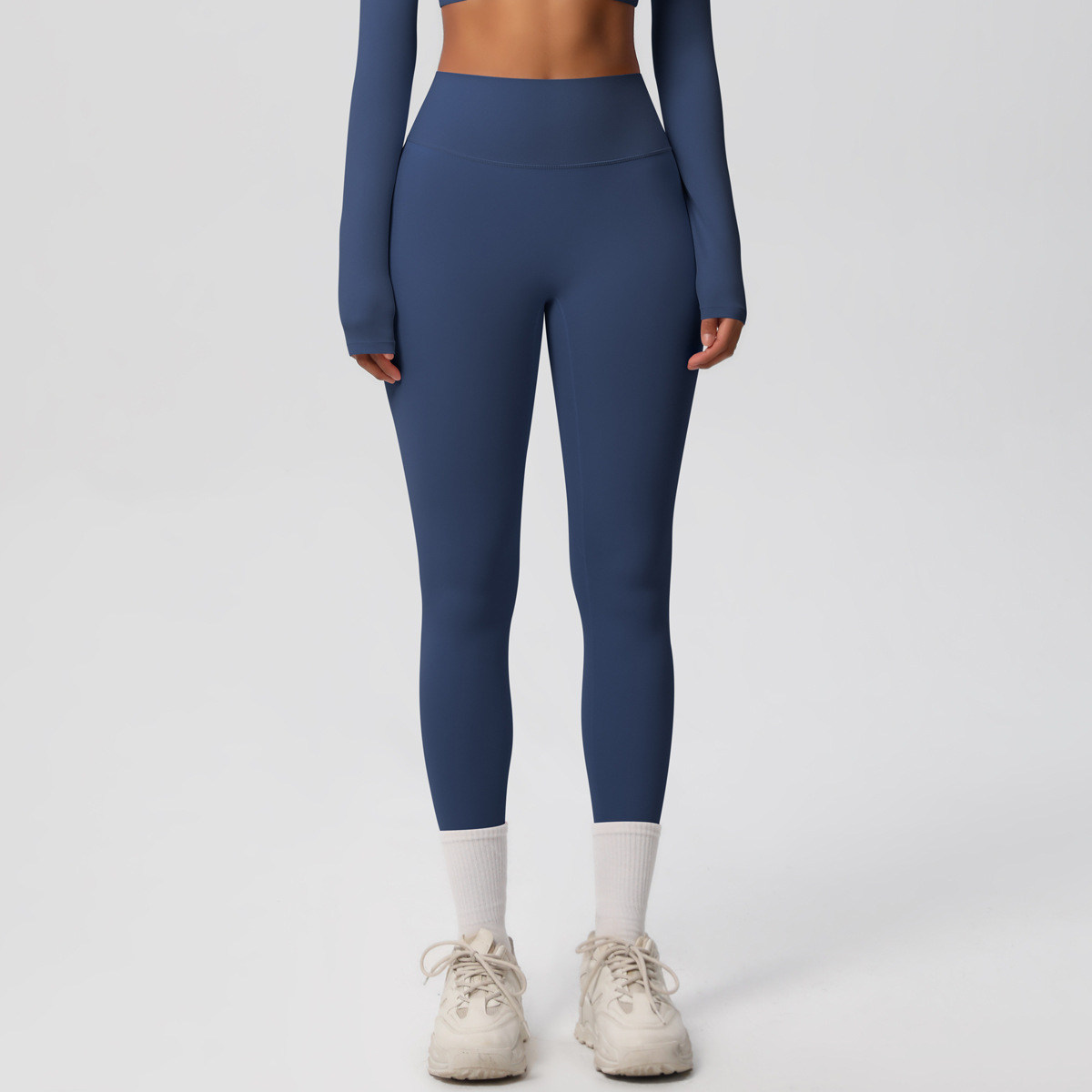 Women High Waist Double Sided Brushed Nude Soft 9/10 Length Yoga Leggings 15 Colors, 80% Nylon 20% Spandex Tummy Control Slim Running Fitness Pants, YFYS7100