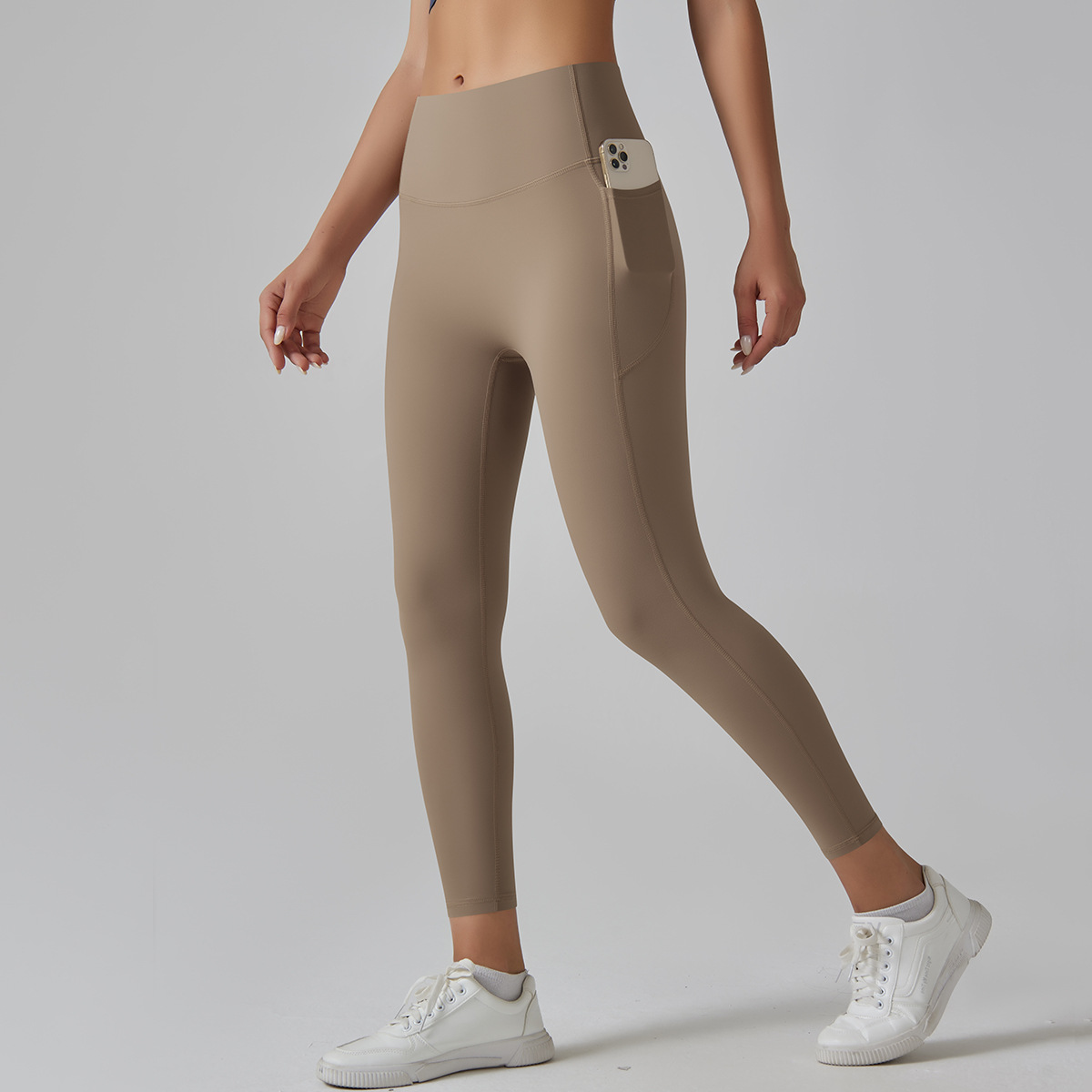 Medium Support Gym Leggings 10 Colors, High Rise Anti Roll Seamless Crotch Side Pocket Slim Fit Athletic Training Pants, YFYS6647