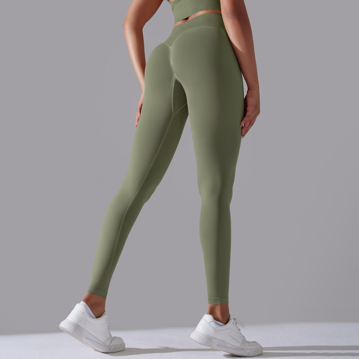 Naked Soft High Elastic Seamless Knit Fitness Leggings 11 Colors, High Waist Peach Hip Lifting Integrated Slim Training Sports Pants, YFYS6632