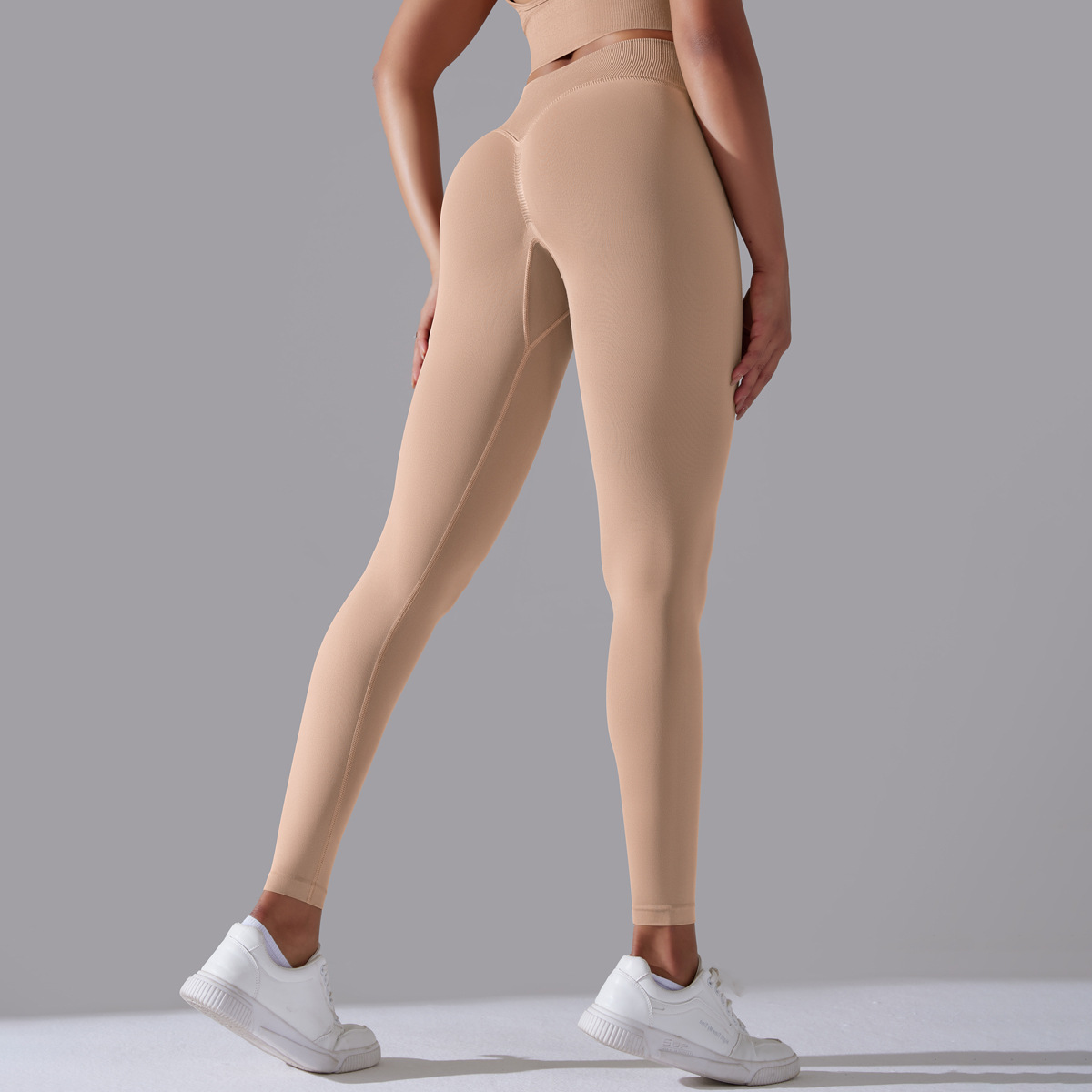 Naked Soft High Elastic Seamless Knit Fitness Leggings 11 Colors, High Waist Peach Hip Lifting Integrated Slim Training Sports Pants, YFYS6632