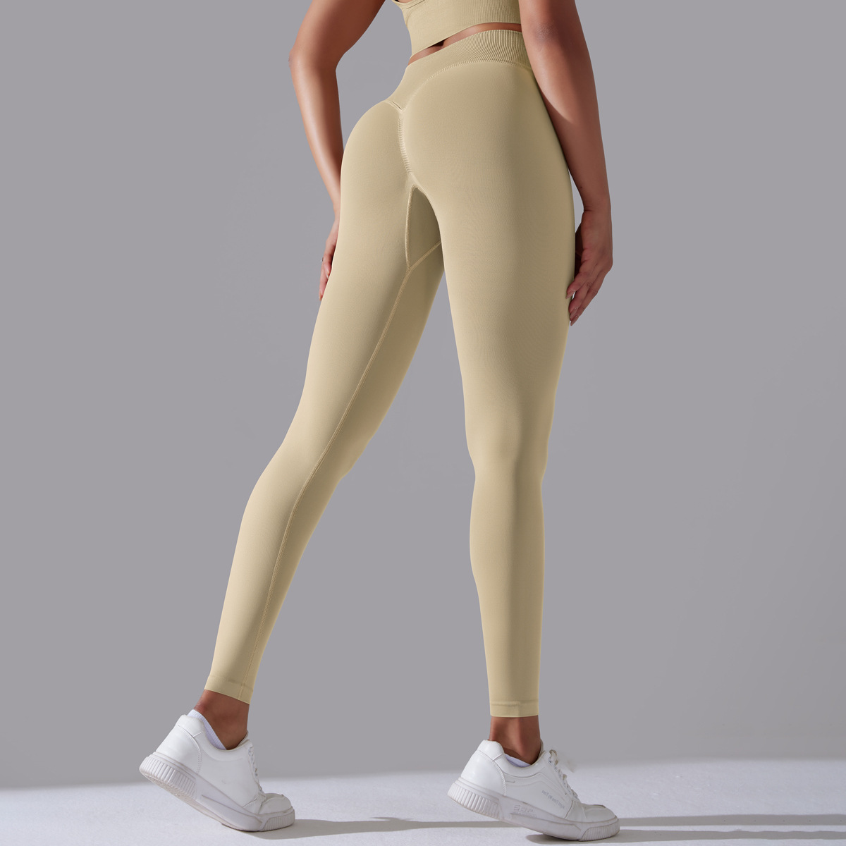 Naked Soft High Elastic Seamless Knit Fitness Leggings 11 Colors, High Waist Peach Hip Lifting Integrated Slim Training Sports Pants, YFYS6632