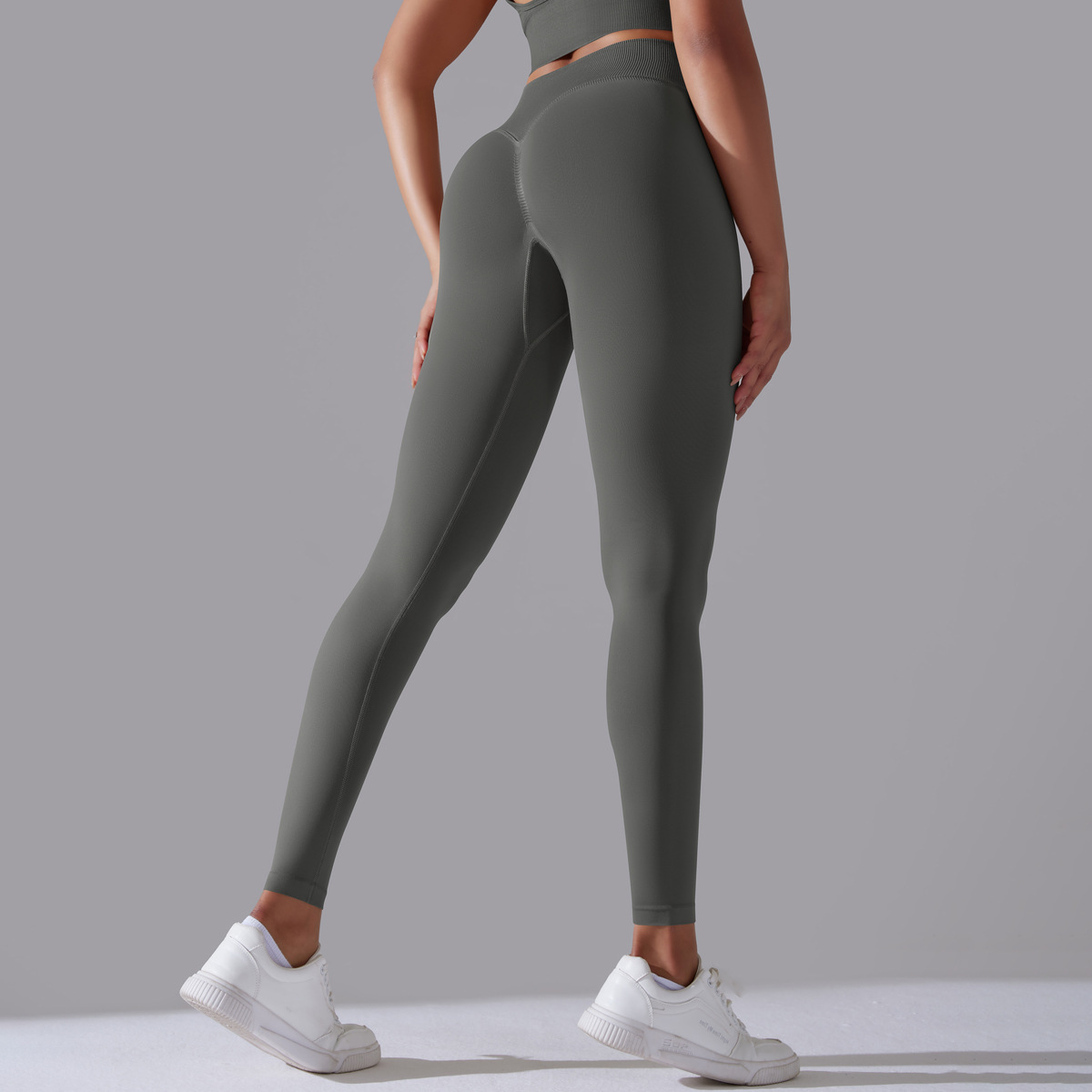 Naked Soft High Elastic Seamless Knit Fitness Leggings 11 Colors, High Waist Peach Hip Lifting Integrated Slim Training Sports Pants, YFYS6632