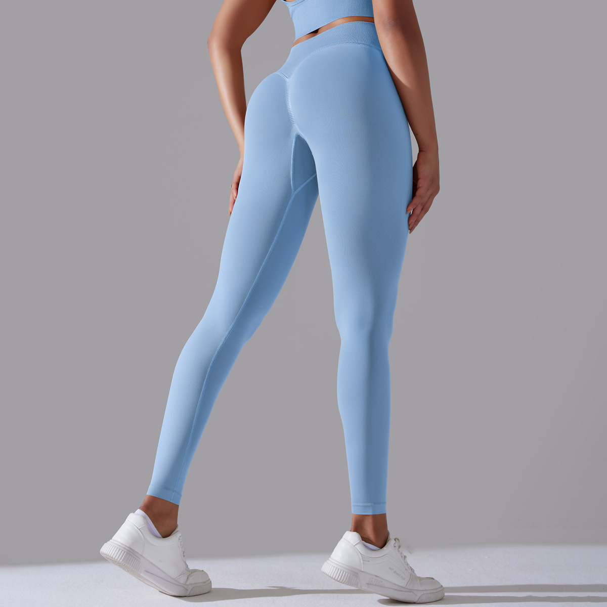 Naked Soft High Elastic Seamless Knit Fitness Leggings 11 Colors, High Waist Peach Hip Lifting Integrated Slim Training Sports Pants, YFYS6632