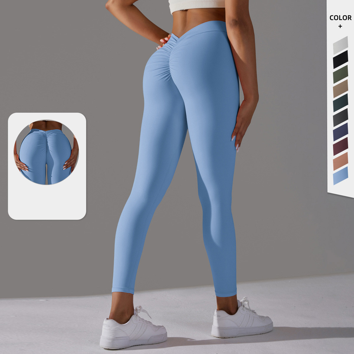 Women V Cut Ruched Butt Double Sided Bru