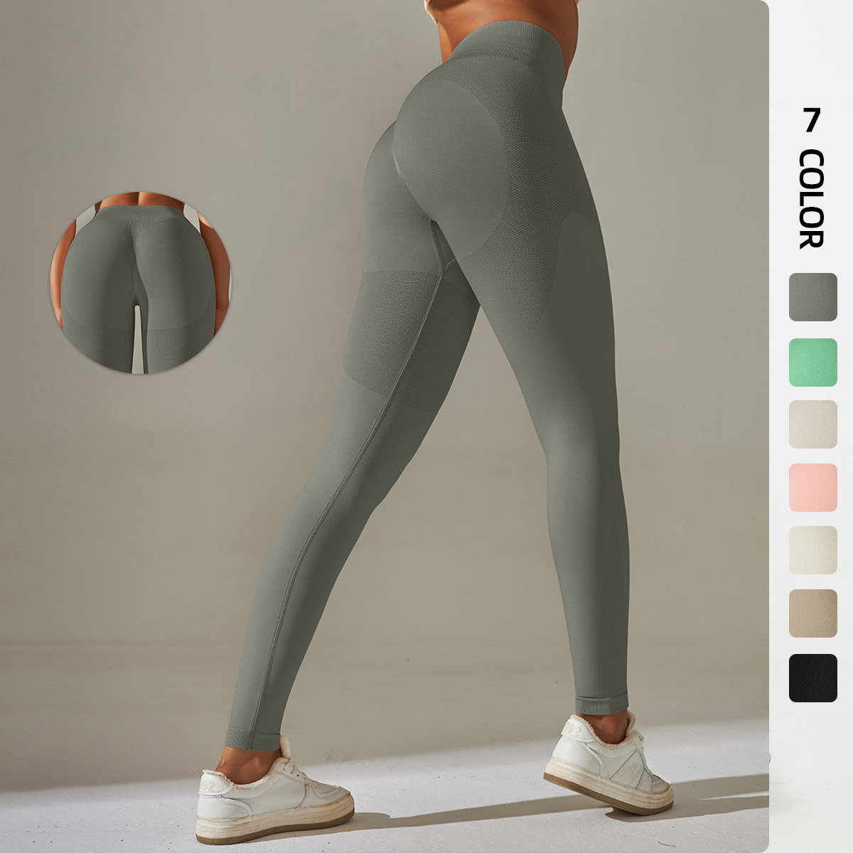 Women High Waist Seamless Knit Contour P