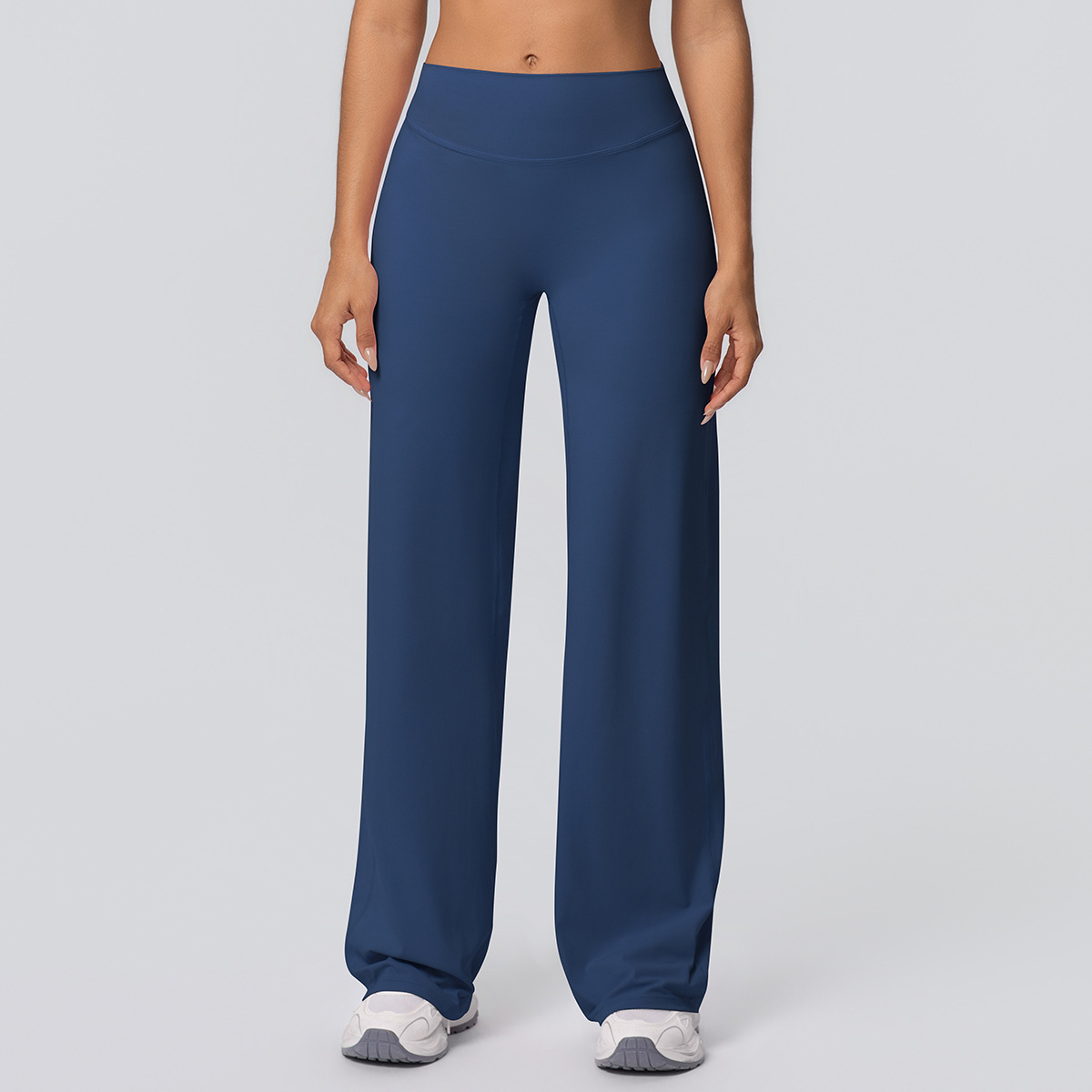Women High Waist Double Sided Brushed Loose Wide Leg Full Length Yoga Pants 12 Colors, 80% Nylon 20% Spandex Breathable Slim Running Fitness Bell Bottom Pants, YFYS7126